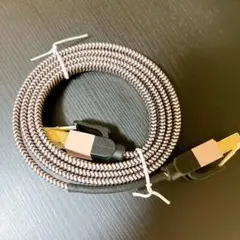 CAT7 1M 細径メッシュ LANケーブル ツメ折れ防止 ピンクブラック