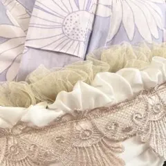 金糸刺繍レースフリル帯揚げ　成人式振袖　卒業式袴　浴衣着物　帯飾り　七五三