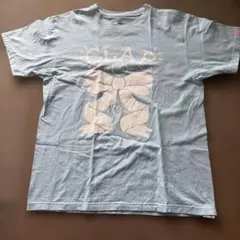 水色 CLAP リボンプリント Tシャツ　Lサイズのサムネイル