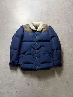 美品 COACH コーチ ダウンジャケット ムートン襟 羊革 ブルー 肉厚 
