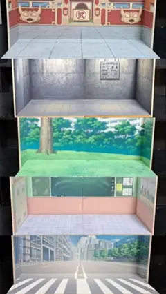 ５セット１/12サイズフィギュア　などに使える背景&床フィギュア用ディスプレイ