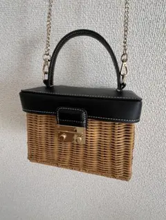 新品　美品　正規品　ZARA ハンドルウォーブン ミノディエール　かごバッグ