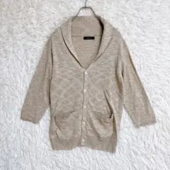 レイジブルー リネンブレンド サマーニット カーディガン メンズ (M) 薄手のサムネイル