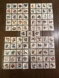 ポケモンパン　デコキャラシール　御三家　初代　などまとめ売り　83枚