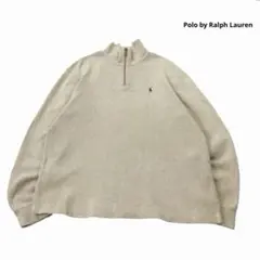 Polo by Ralph Lauren ハーフジップスウェット ロゴ刺繍 L