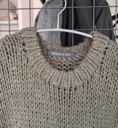 mizuiro ind ミズイロインド　グリーン ニットセーター