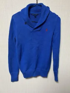 Ralph Lauren ショールカラー ニットセーター S/P 青