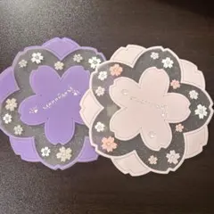 【スターバックス海外限定】　コースター　さくら　桜　二点　ノベルティ　訳あり