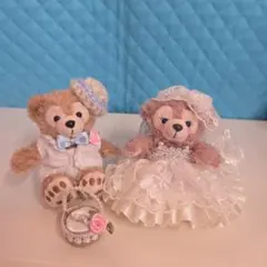 ディズニー　ダッフィーシェリーメイ ウエディング　ハンドメイド　コスチュームのみ