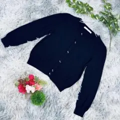 ✨ef-de✨サイズ9(M) 黒いボタン付きニットカーディガン