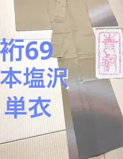 美品】本塩沢 単衣 藤倉守正 付け下げ 辻ヶ花 暈し染 落款 正絹 夏着物 