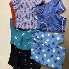 ベビー水着 男の子 青と白の星柄 95〜110cm まとめ売り