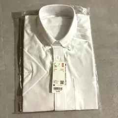 UNIQLO ドライノンアイロンジャージーシャツ 半袖　ボタンダウン　ホワイトM