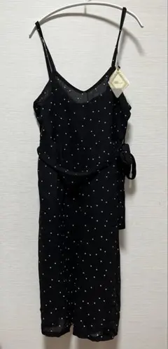 ワンピース2着　ブラック ドット柄 ワンピース&花柄ワンピース