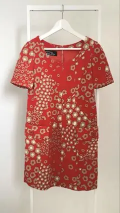ヴィンテージ ディオール Dior 赤 花柄 レトロ ワンピースのサムネイル