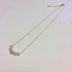 コットンパールネックレス(ピンク)