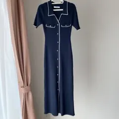 スナイデル　フロントボタンニットワンピース