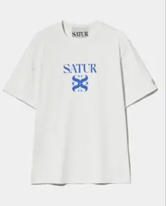 SATUR Classic Logo T Shirt White Blue WS