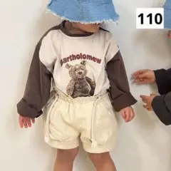 くま ラグラン ロンＴ 110 トップス 長袖 可愛い 男の子 女の子 韓国 秋