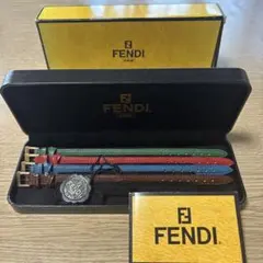 【美品】FENDI 交換用レザーベルト 4本セット　時計なしのサムネイル