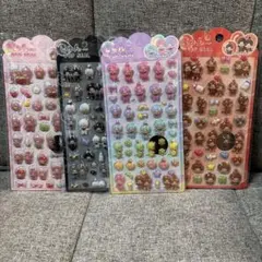即日発送！3D立体 モンチッチ　ぷくぷくシール　4枚セット　きゅんポップシール