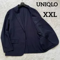 希少XXL✨ユニクロ　感動ジャケット テーラード　アンコン　背抜き 紺　ネイビー