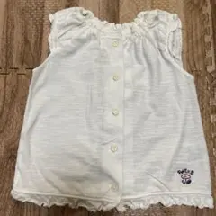 ホワイト フリル付きトップス　95センチ