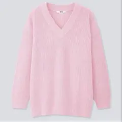 ユニクロ ボリュームVネックワイドセーター Sサイズ ピンク