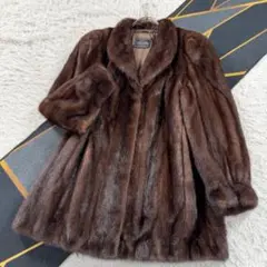 美品✨ヴァレンチノ×サガミンク シェアードミンク リアルファーコート ブラウン 美品✨ヴァレンチノ×サガミンク シェアードミンク リアルファー