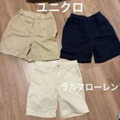 【美品　ラルフローレン、ユニクロ】 ベージュハーフパンツ　100 90 4T