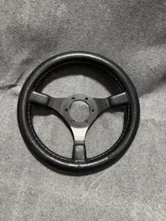 3スポーク レザー 小径ステアリングホイール　32〜33センチ　旧車　当時物のサムネイル