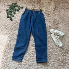 6887✾ロデオクラウンズ✾デニムパンツ【F】総ゴム/テーパード/クロップド