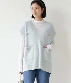 グリーンレーベルリラクシング　ミックスツイードニット
