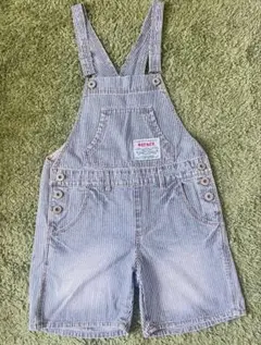 ショートオーバーオール キッズ ストライプ