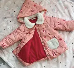 値引き可80 ピンク　風船柄　ダウンジャケット中綿アウター　baby cheer