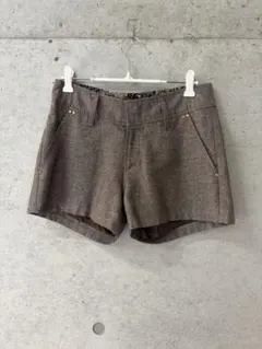 レディース ショートパンツ ラメ入り ブラウンのサムネイル