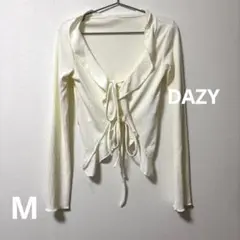 DAZY アイボリー リブ編み カーディガン　新品タグ付き