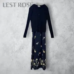 【LEST ROSE】　ワンピース　カーディガン　2点セット　日本製　ブラック