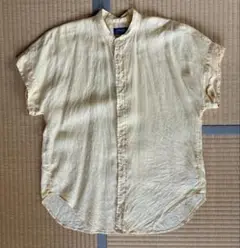 ●ポロラルフローレン リネン シャツ 黄色 オーバーサイズ POLO サイズ0●