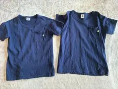 PETIT BATEAU Tシャツ 2枚セット 8ans/128cm ネイビーのサムネイル