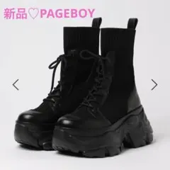 新品♡PAGEBOY 【厚底なのに軽い】レースアップソックスブーツ