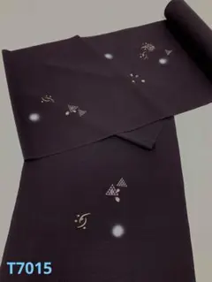 付け下げ 刺繍 ちりめん 烏羽色 正絹 反物