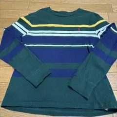 ポロ ラルフローレン　子供用長袖シャツ　ロンT 150センチ　みどり　ボーダー