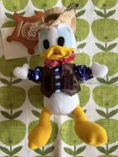 東京ディズニーランド　ドナルド ぬいぐるみ バッジ タグ付き