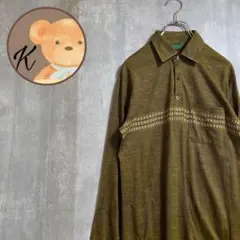 【希少★】アーノルドパーマー　ビンテージ　メンズ　ポロシャツ　長袖　M 年代