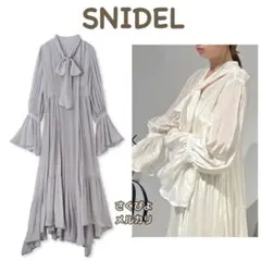 新品未使用　スナイデル　スカーフネックイレヘムワンピース　ライトブルー