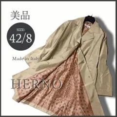 美品】ヘルノ HERNO 7分袖 スプリングコート 42 レッド イタリア製
