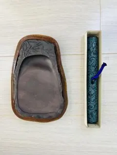 端渓名硯 龍彫刻 木箱入り 書道用具 - メルカリ