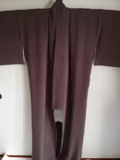 袷　正絹色無地　一つ紋　二点セット