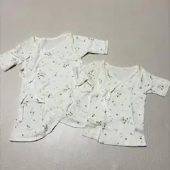 ミキハウス　ベビー肌着 コンビ肌着　短肌着　花柄 ハチ柄 2枚セット